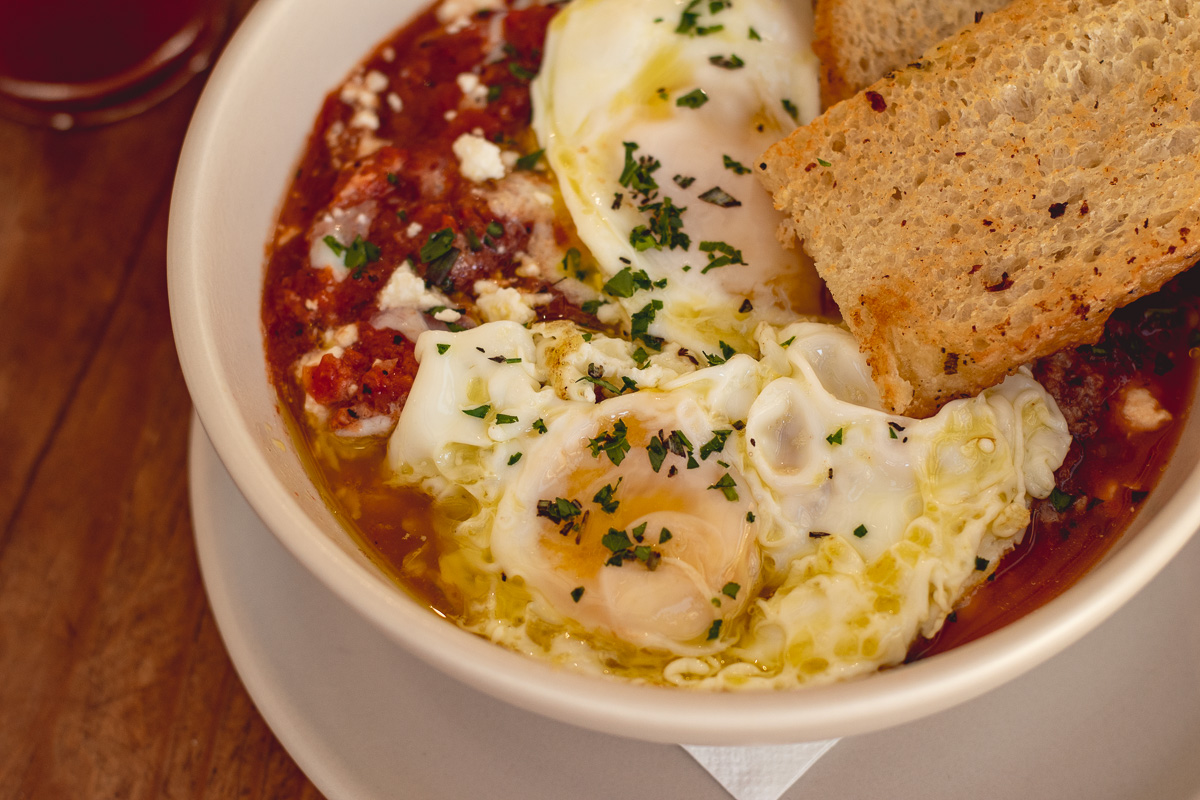 Shakshuka at Los Milics Vineyards Tucson Tasting Room (Photo by Jackie Tran)